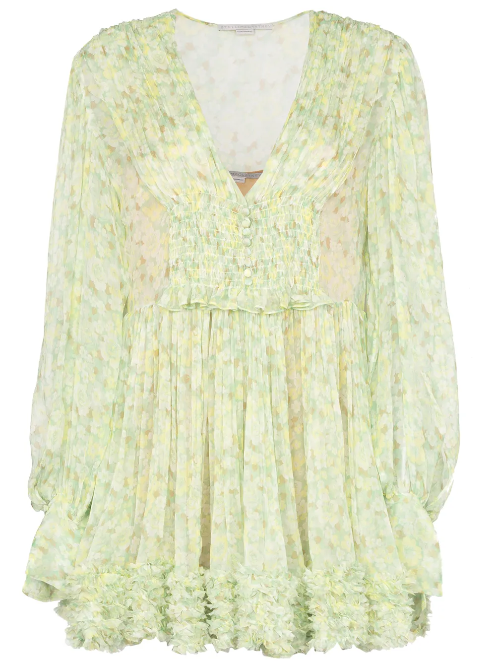 Stella McCartney Gerüschtes Minikleid - Grün