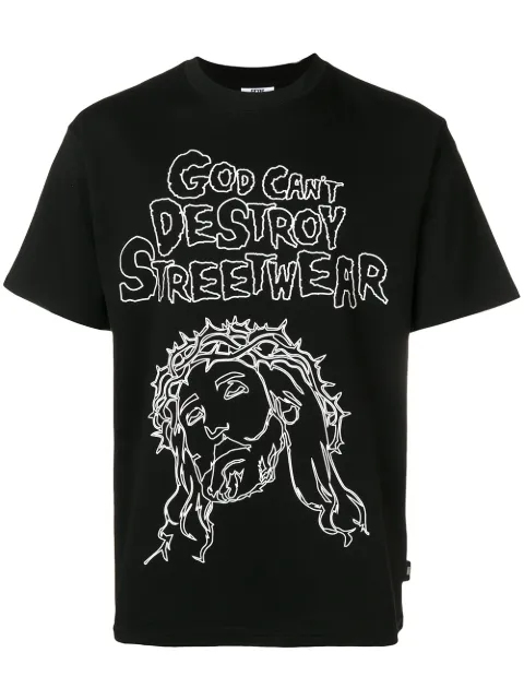 GCDS GCDS GOD CAN'T DESTROY STREETWEAR T-SHIRT - BLACK