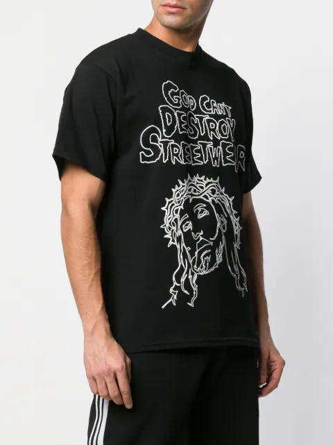 GCDS GCDS GOD CAN'T DESTROY STREETWEAR T-SHIRT - BLACK