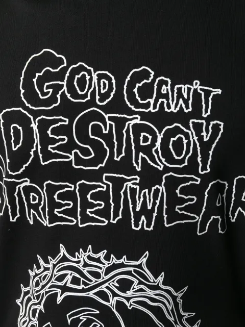 GCDS GCDS GOD CAN'T DESTROY STREETWEAR T-SHIRT - BLACK