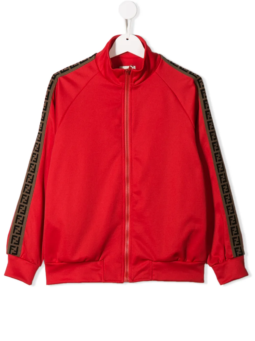 Fendi Kids куртка на молнии с полосками и логотипом Fendi Kids куртка на молнии с полосками и логотипом