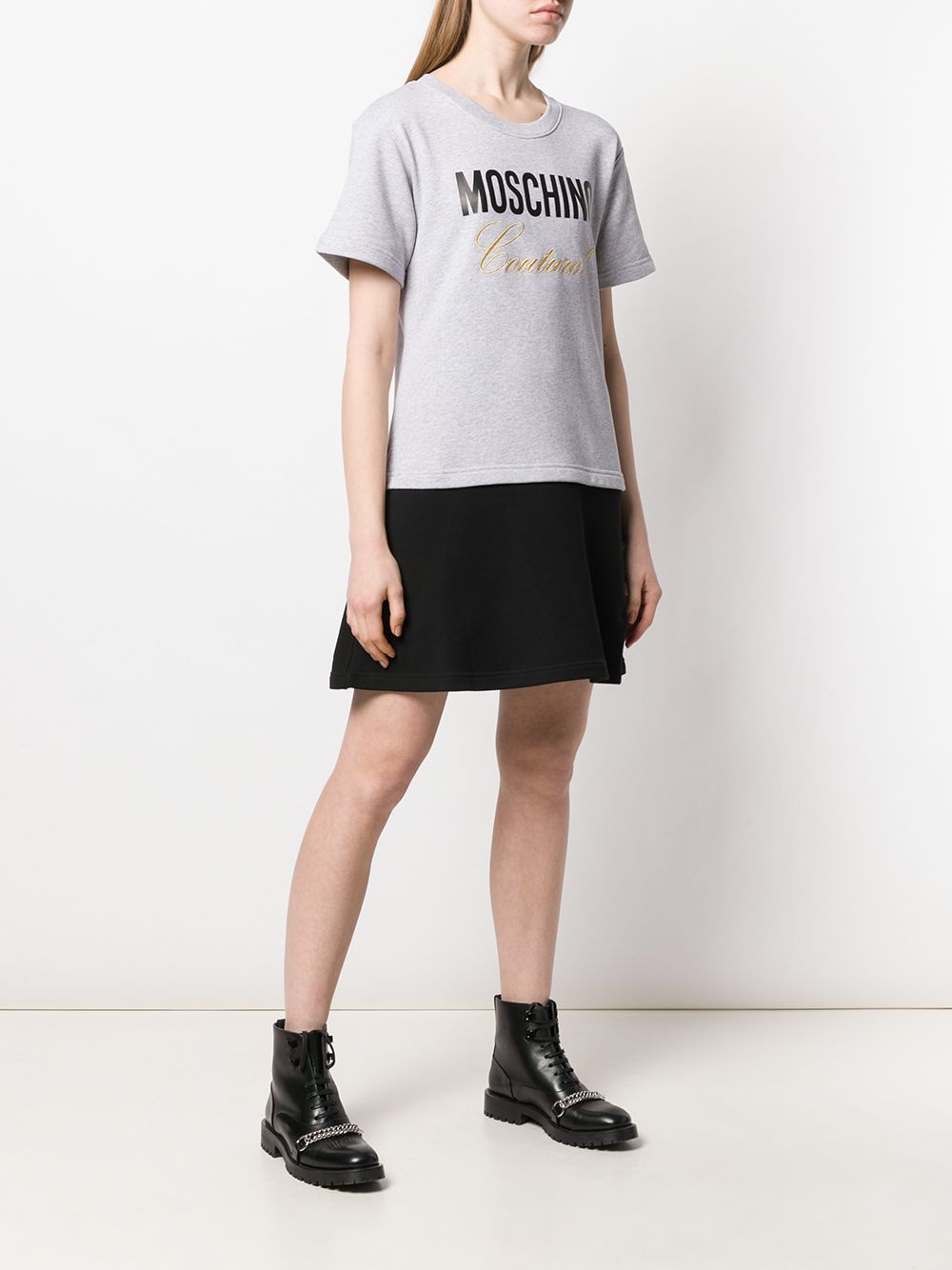 фото Moschino платье-футболка с вышивкой