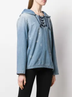 saint laurent distressed hoodie