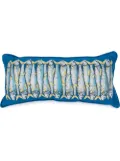 Fornasetti Sardine silk cushion - Blue