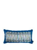 Fornasetti Sardine silk cushion - Blue