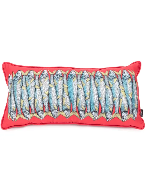 Fornasetti almohada con estampado de sardinas