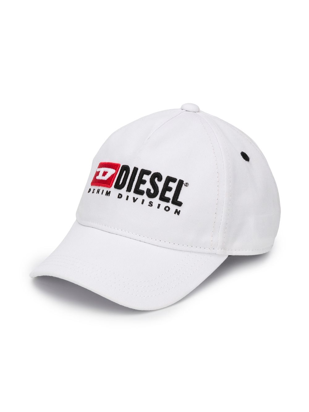 Diesel Kids' Contrast Logo Baseball Cap In White