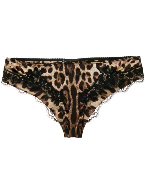 Dolce & Gabbana leopard-print satin briefs