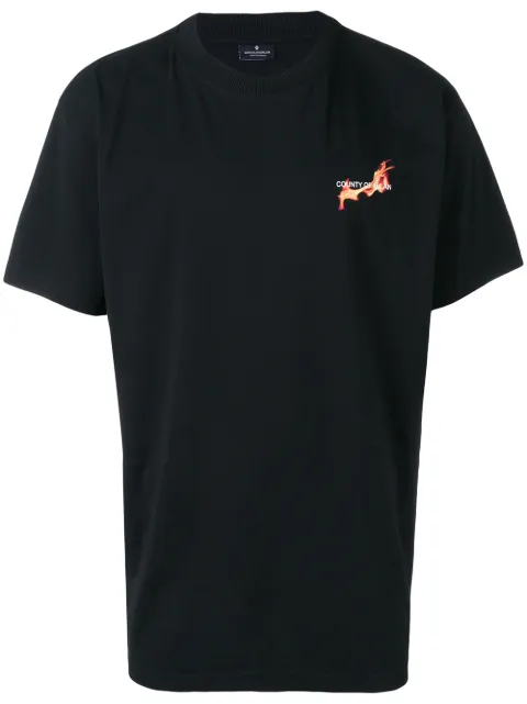 COUNTY OF MILAN T-shirt con stampa Flaming Basketball