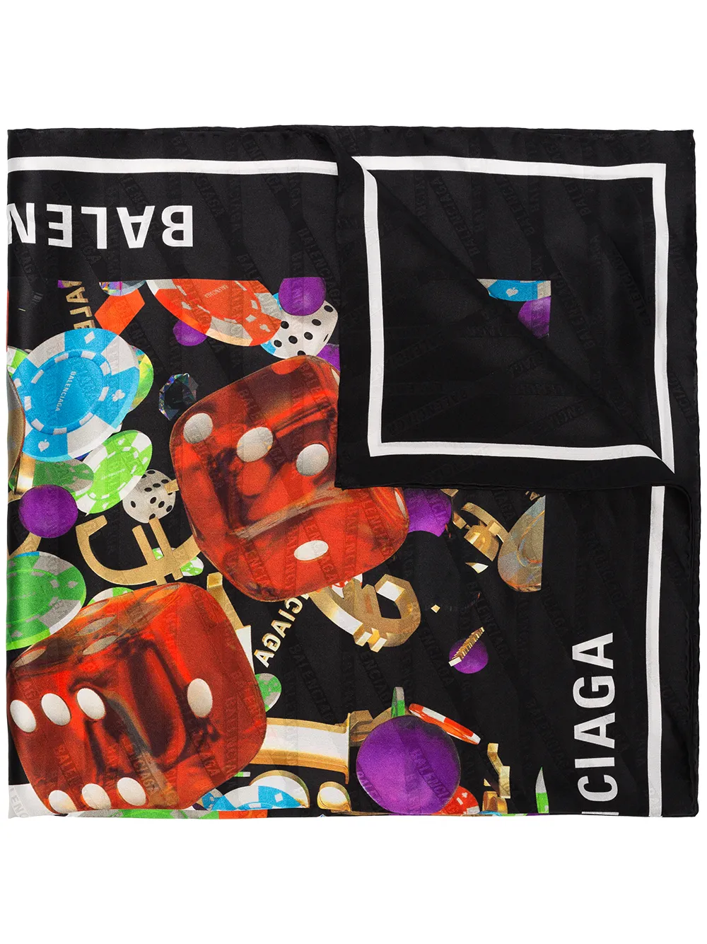 Balenciaga Sciarpa con stampa - Nero