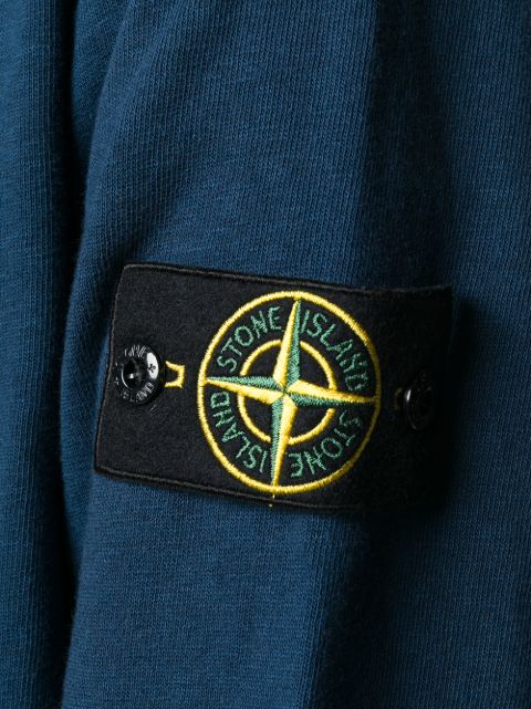 Stone Island Logo Patch Zip Hoodie - Farfetch