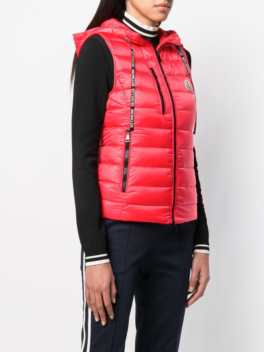 Shop orange Moncler padded down gilet with Express Delivery - Farfetch