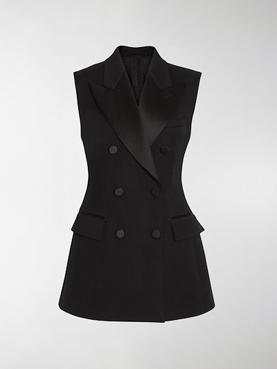 Burberry sleeveless double-breasted jacket black | MODES