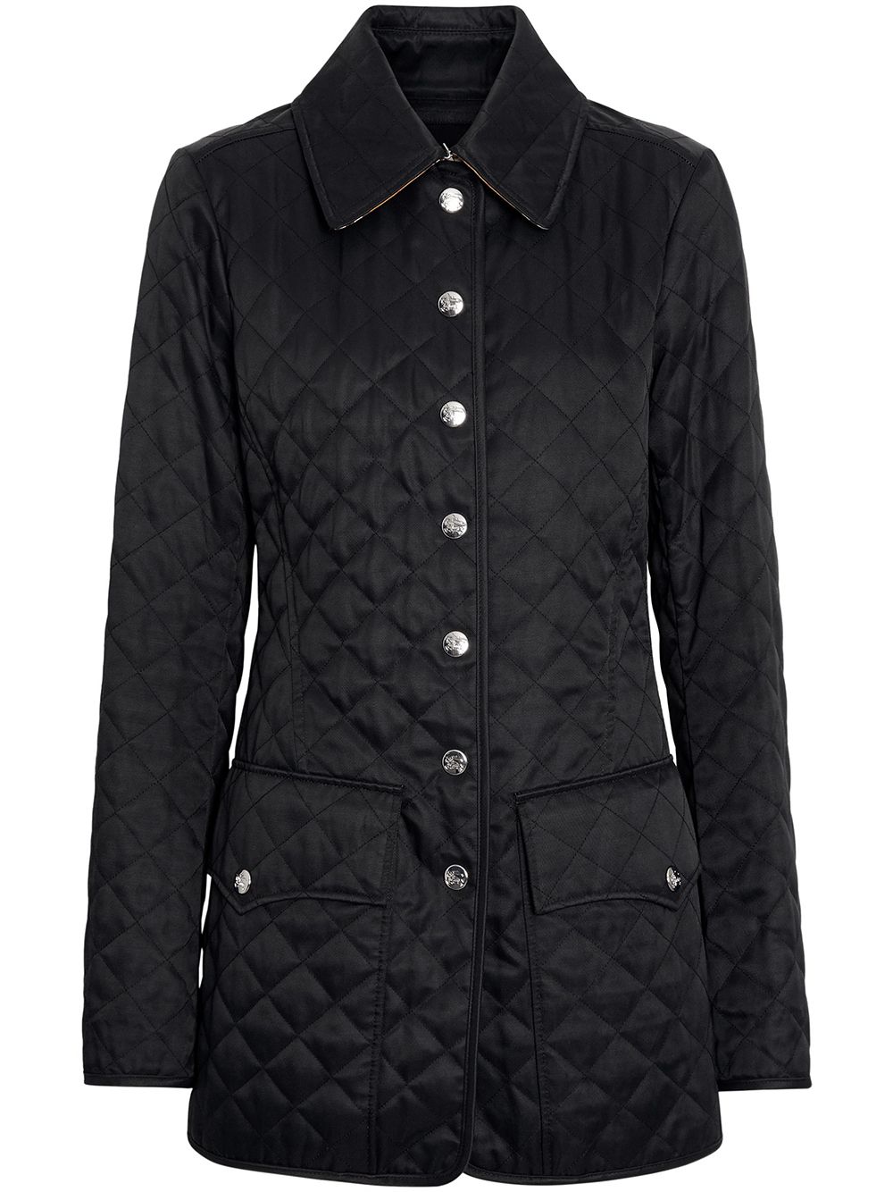 Burberry Logo Button Diamond Quilted Jacket - Farfetch