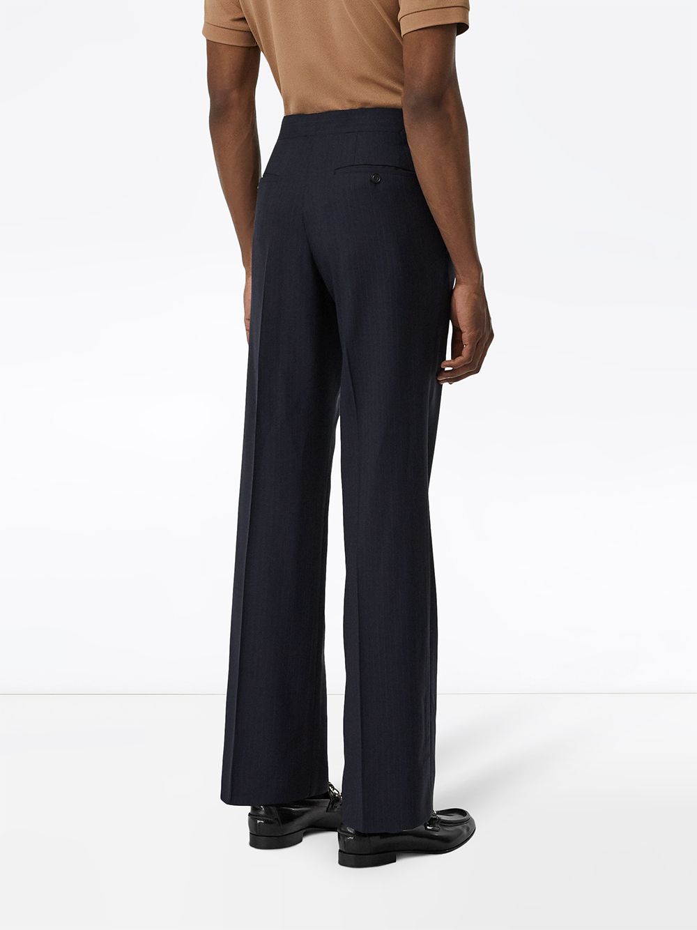 Burberry Classic Fit Pinstriped Wool Tailored Trousers - Farfetch