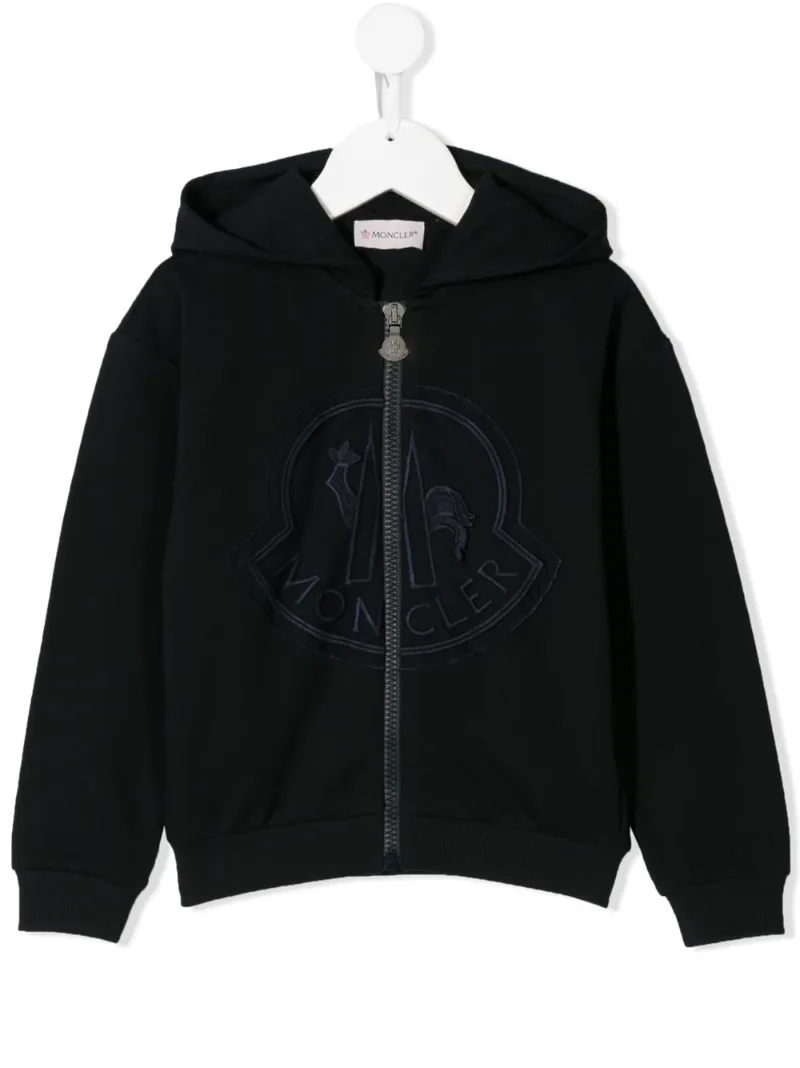 Moncler Kids толстовка с тисненым логотипом и капюшоном