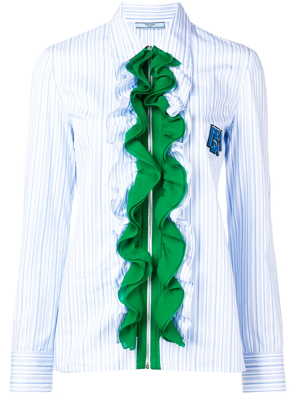 chemise zippée à volants