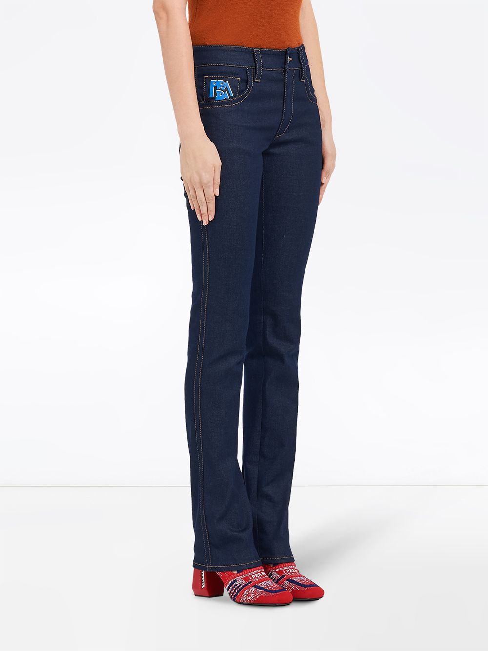 фото Prada джинсы пятикарманной модели