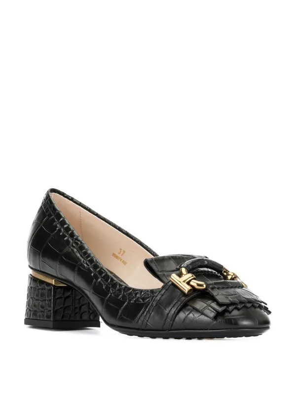 tod's fringed leather pumps