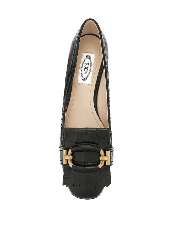 tod's fringed leather pumps