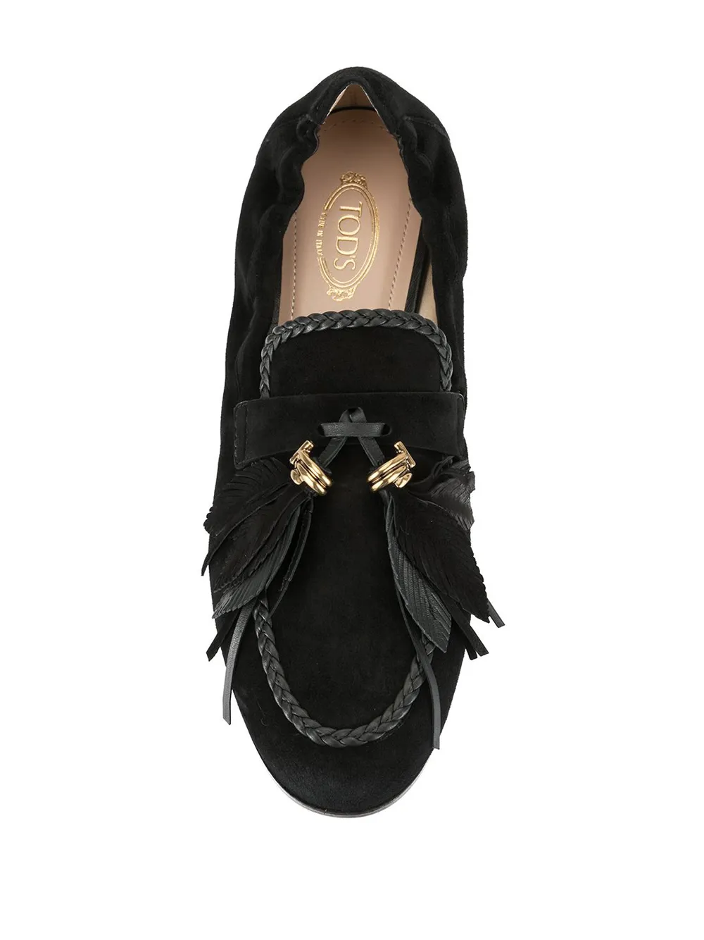 Tod's Loafers met veren Zwart