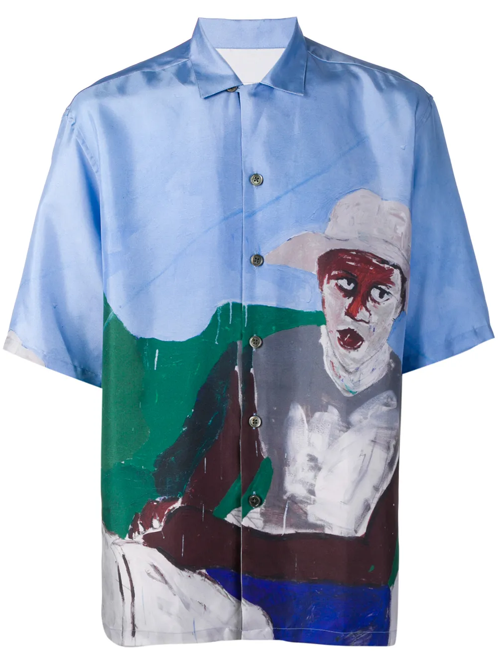 Etudes Studio T-shirts ÉTUDES VALLEY SILK HORSE SHIRT - BLUE