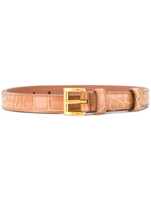 Prada embossed slim belt