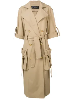 Trench coat com abotoamento duplo