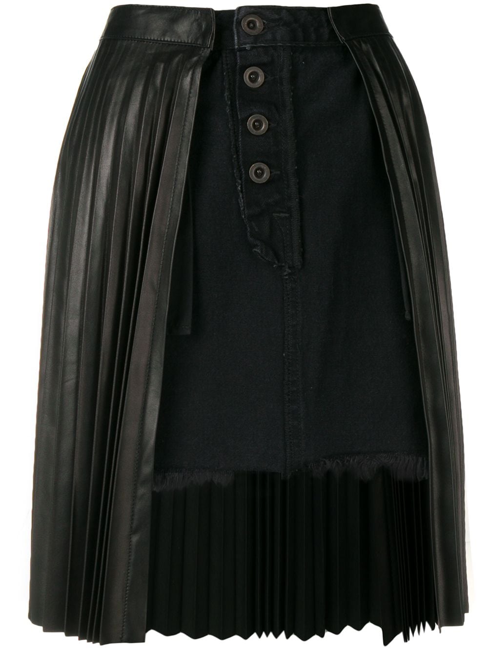 фото Unravel Project джинсовая юбка с плиссированным верхним слоем