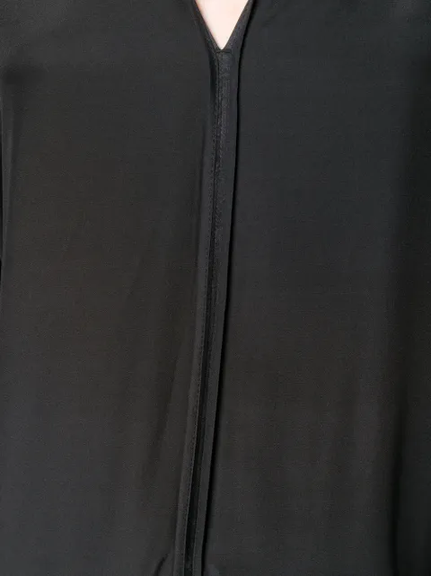 A.F.VANDEVORST A.F.VANDEVORST V-NECK SILK DRESS - BLACK