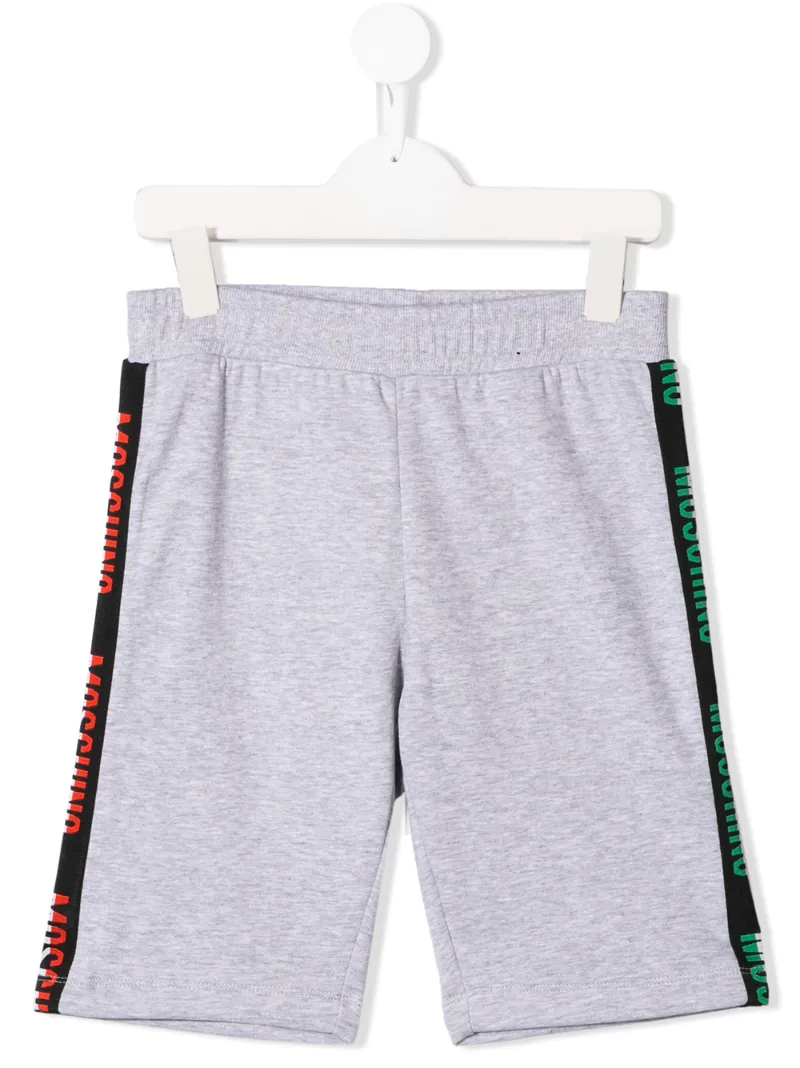 Moschino Kids бермуды с полосками и логотипом