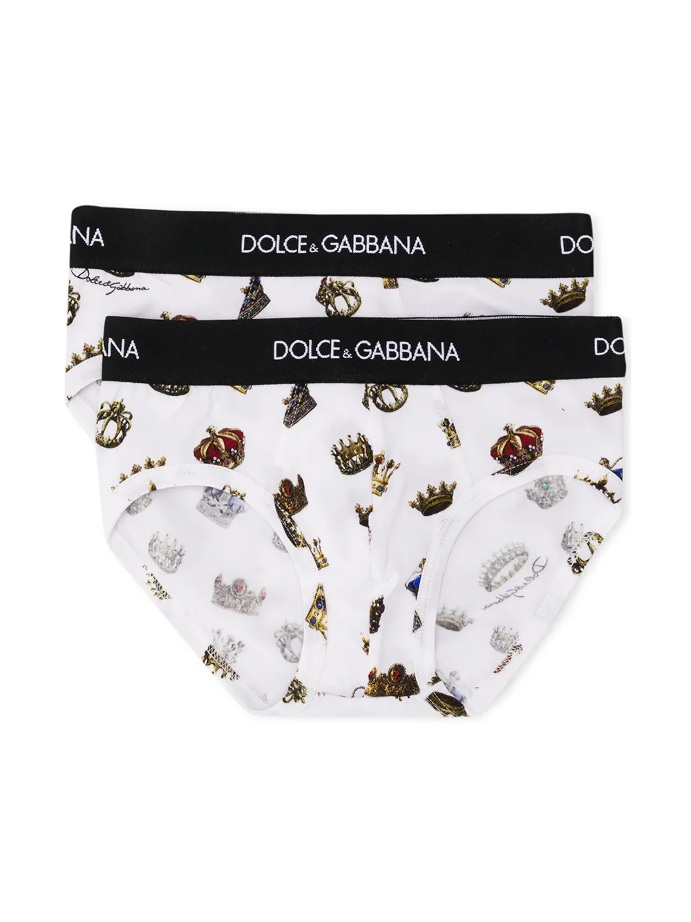 Dolce & Gabbana Kids crown print briefs | White | Image 1