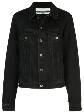 white floral denim jacket