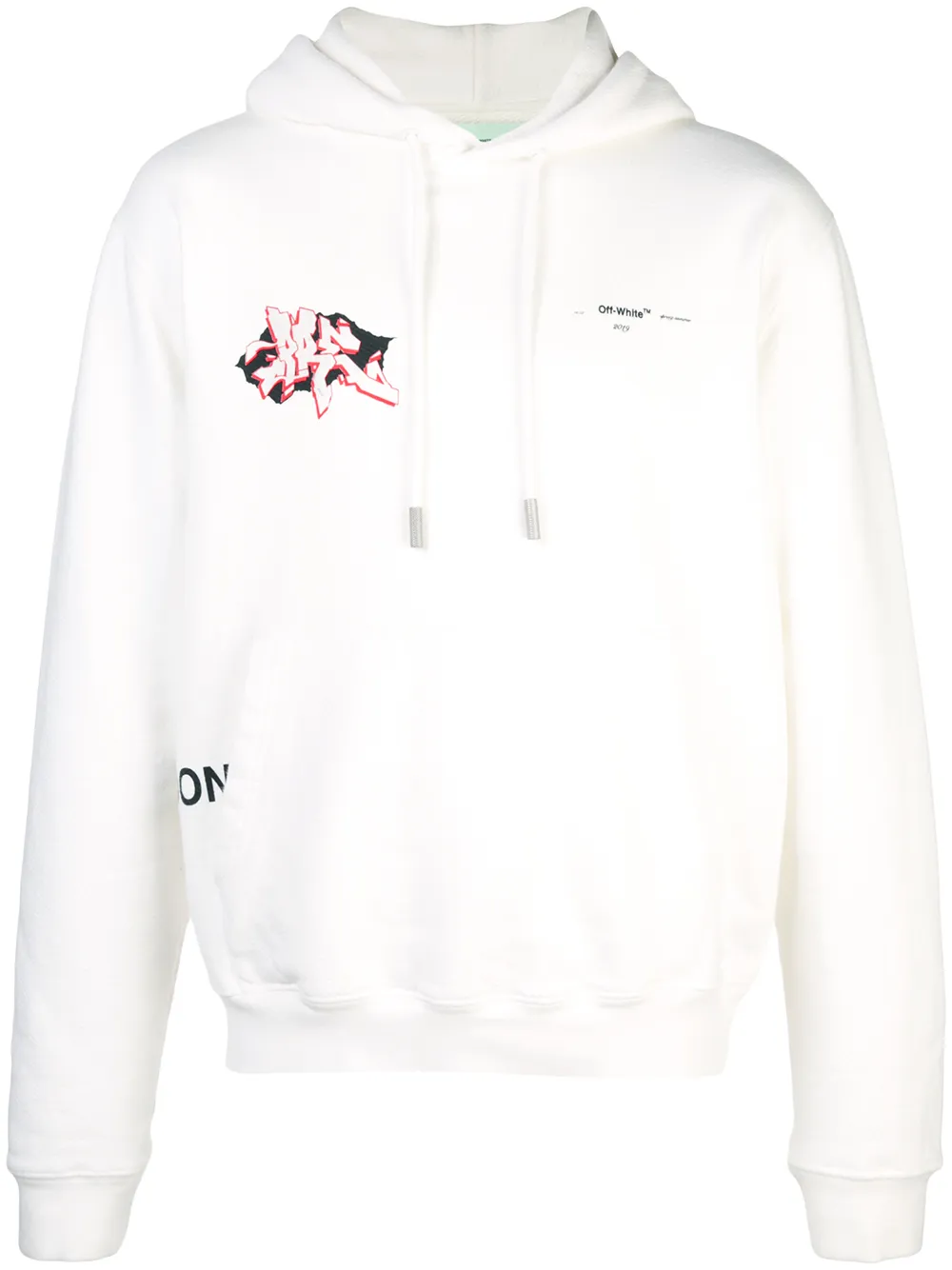 off white black graffiti hoodie