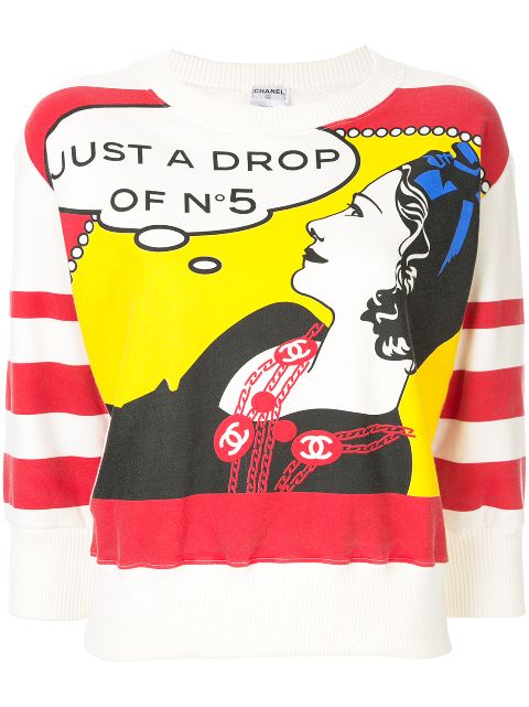 CHANEL graphic-print sweatshirt Women