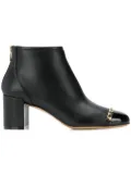 Ferragamo Vara Chain Detail Booties - Black