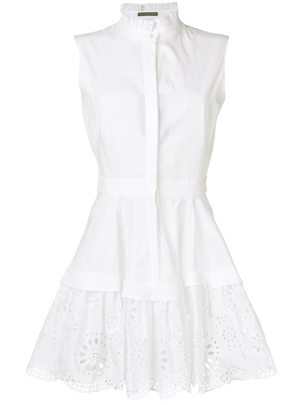 Alexander McQueen Kleid mit Blumenstickerei - Weiß