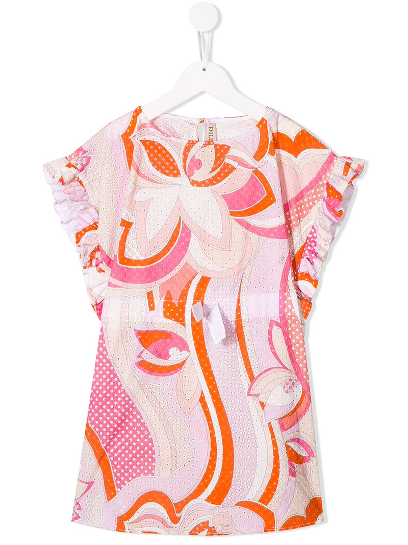 Emilio Pucci Junior платье с вышивкой и принтом