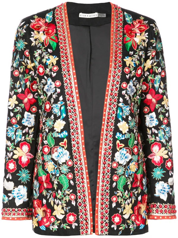 Alice+Olivia Jacka Med Blomsterbroderi Farfetch Jackor från Alice+Olivia Dam Farfetch