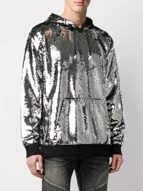 balmain sequin hoodie