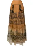 Alberta Ferretti long patterned skirt - Neutrals
