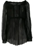 Alberta Ferretti sheer pleated blouse - Black
