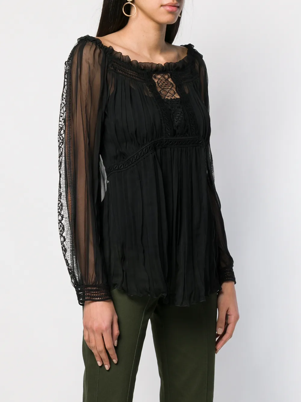 Alberta Ferretti Geplooide blouse Zwart