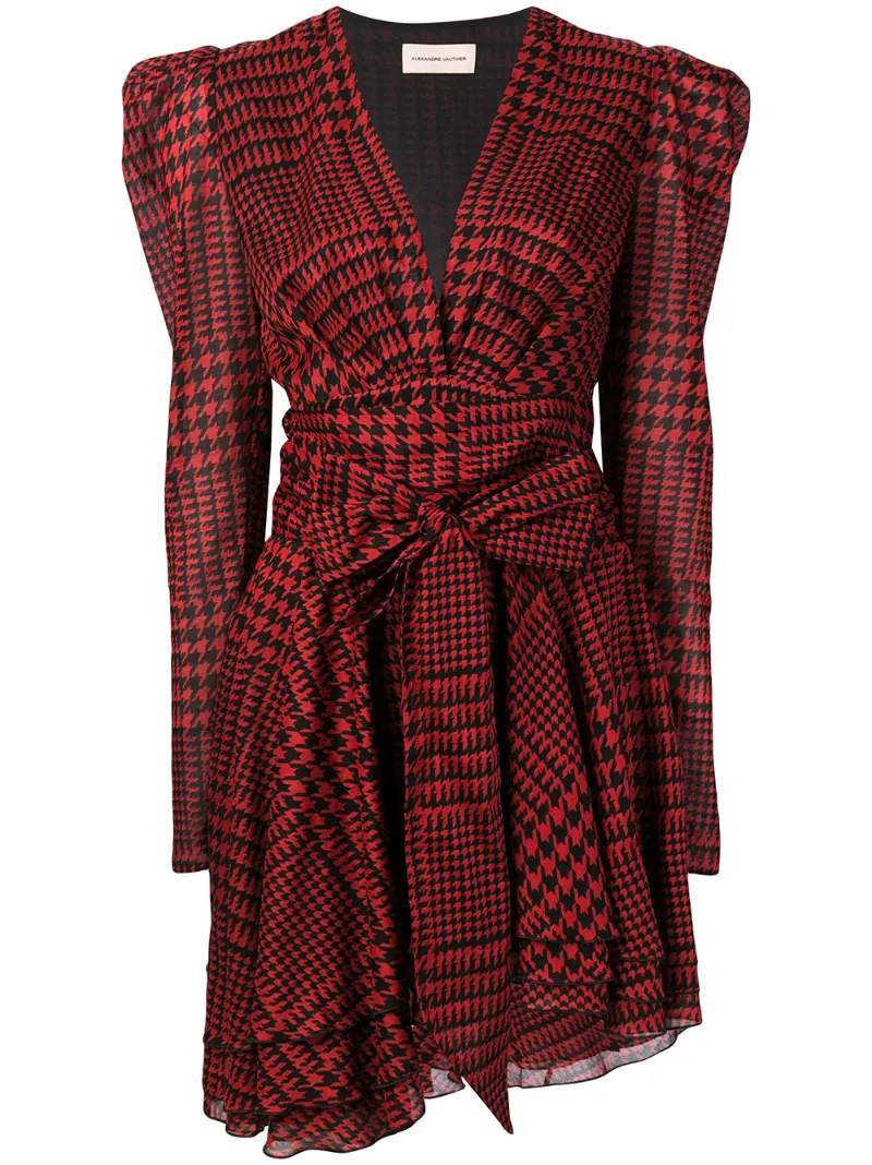 Alexandre Vauthier платье в ломаную клетку с оборками