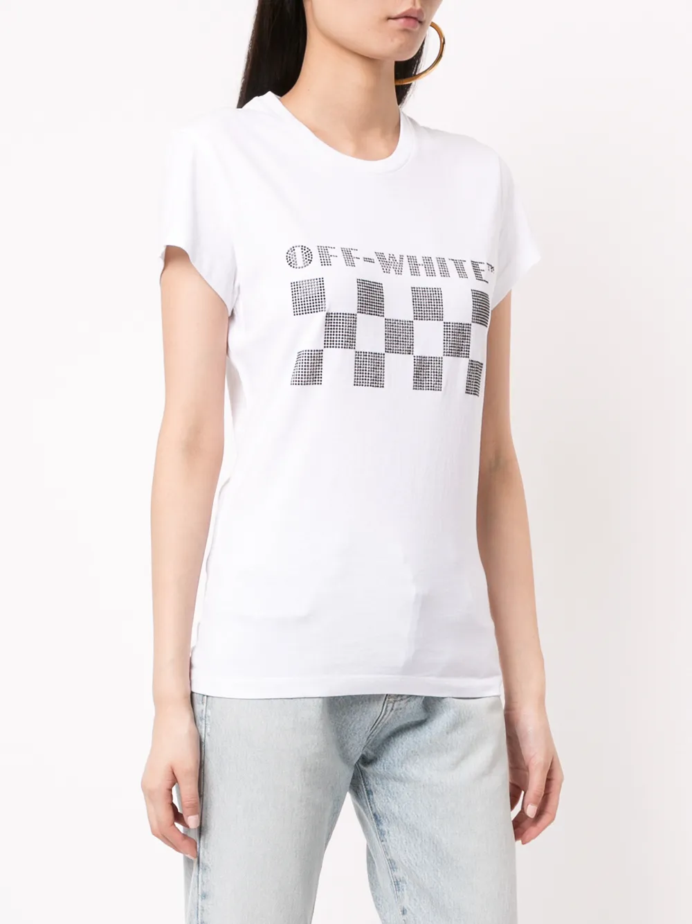  Off White T Shirt Mit Logo   Weiß 