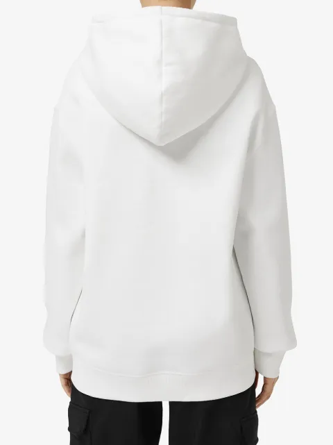 Burberry Pelorus Archive Logo Embroidered Hoodie In White