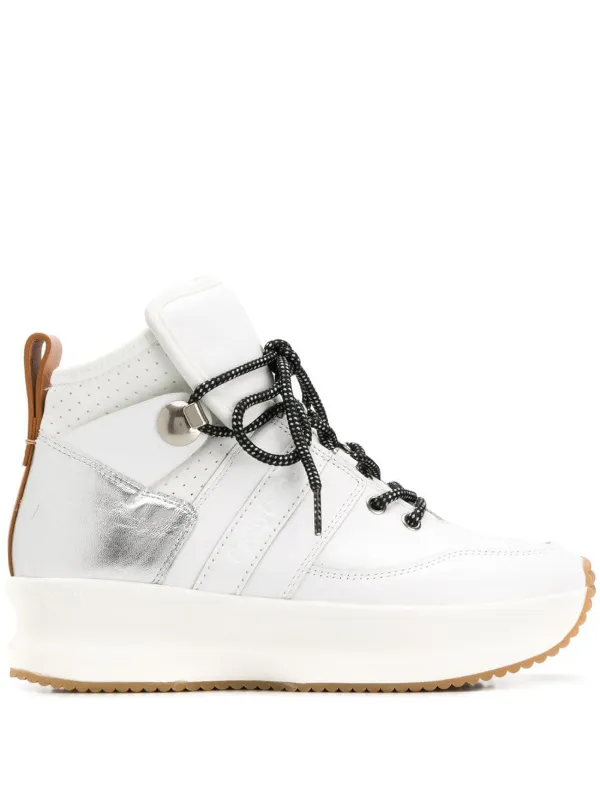 white platform lace up sneakers