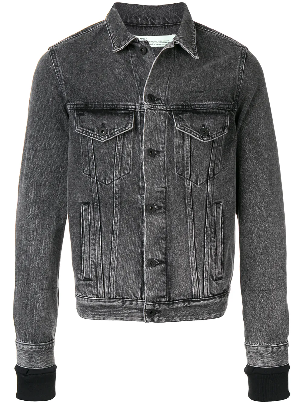 off white distressed denim jacket