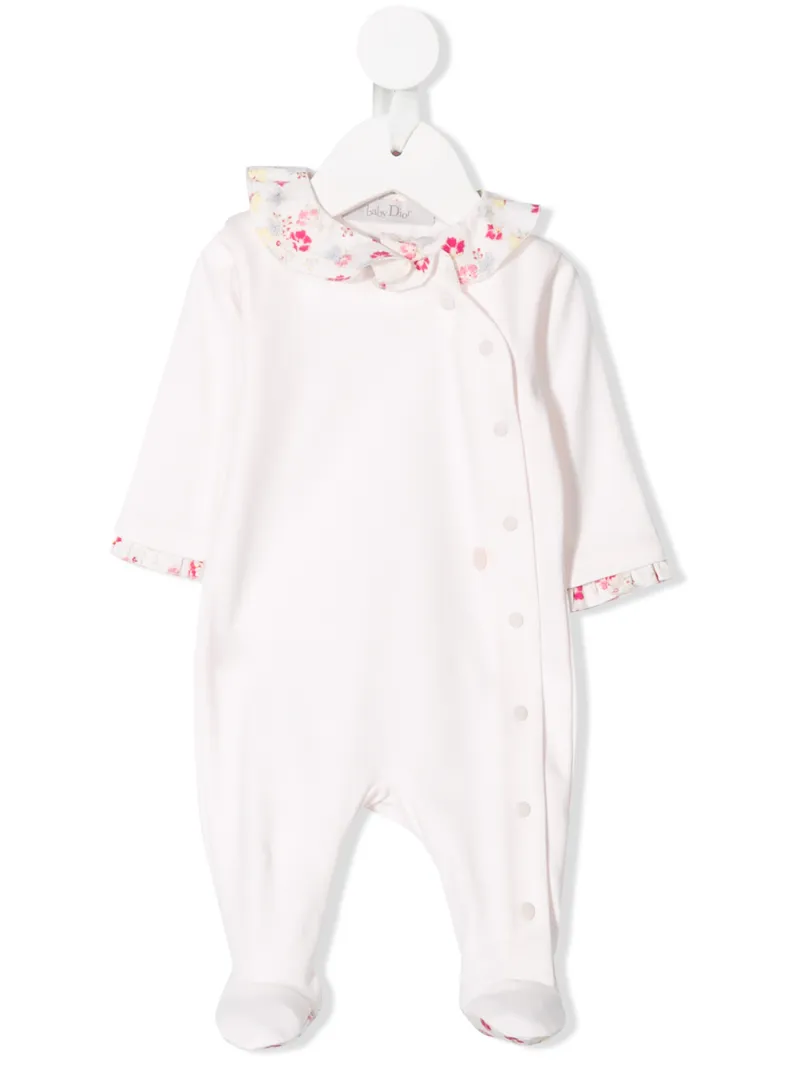 Baby Dior ромпер с цветочным принтом и оборками