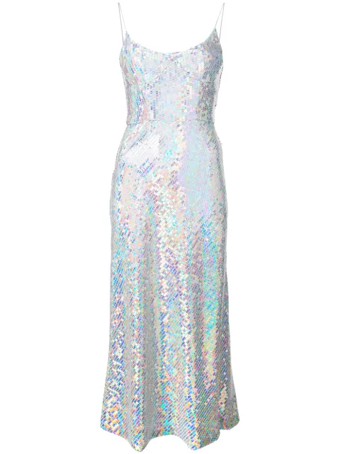 silver holographic sequin dress ANASTASIA HOLOGRAPHIC SLEEVELESS MINI DRESS